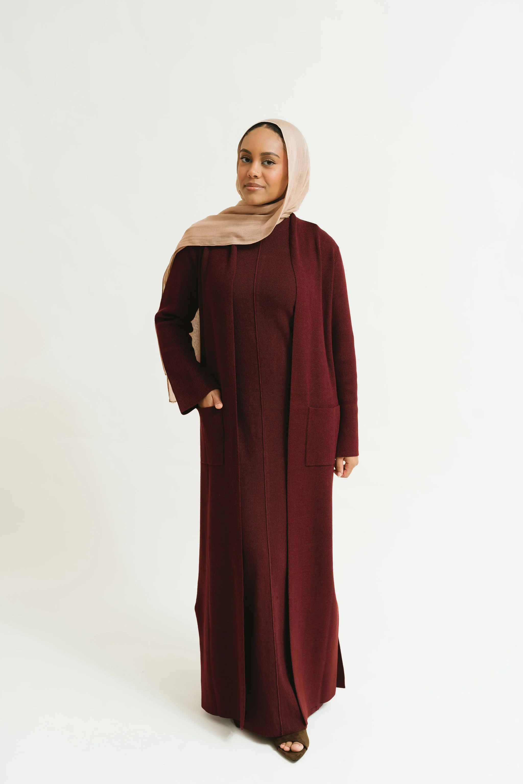 Lileian Knit Dress Set (Mulberry) - Image 3