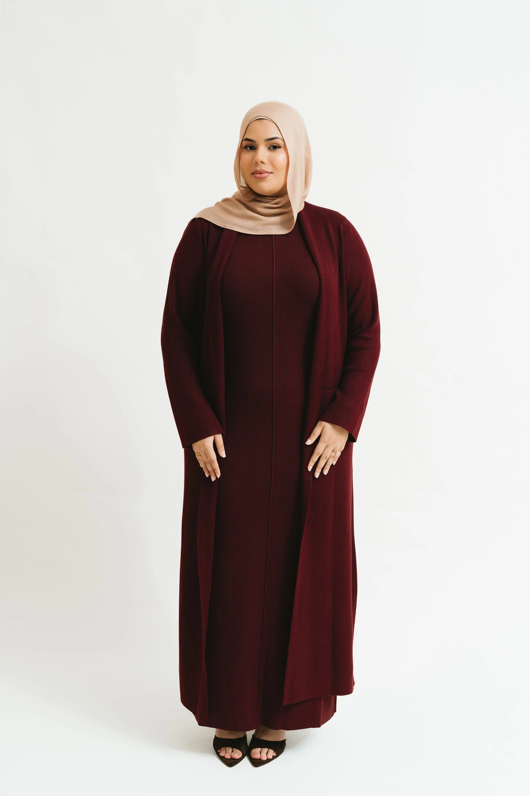 Lileian Knit Dress Set (Mulberry) - Image 6