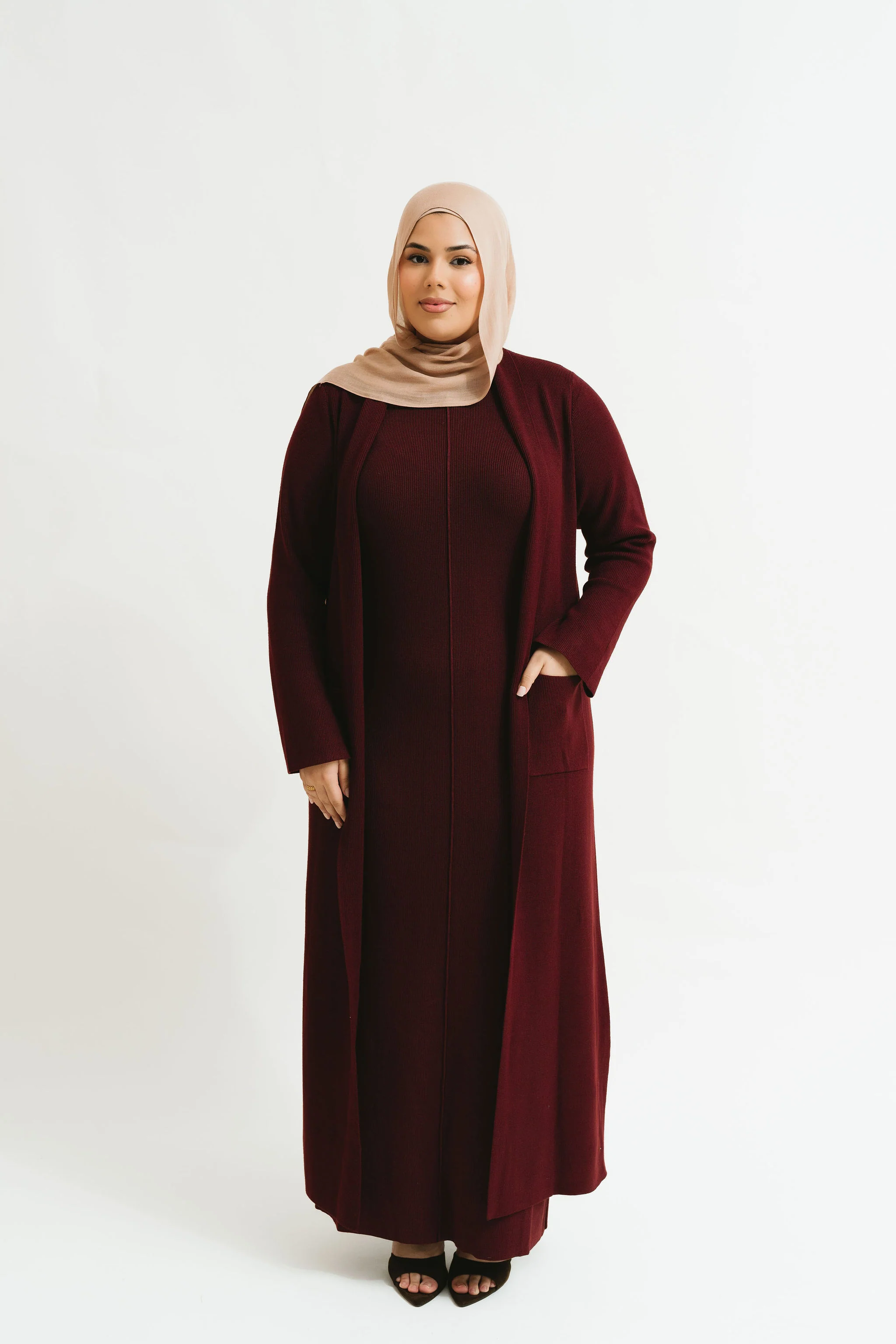 Lileian Knit Dress Set (Mulberry) - Image 7
