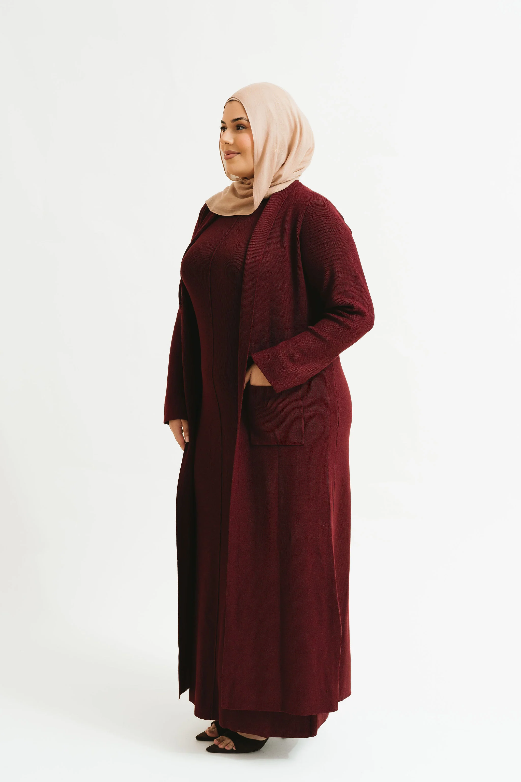 Lileian Knit Dress Set (Mulberry) - Image 9