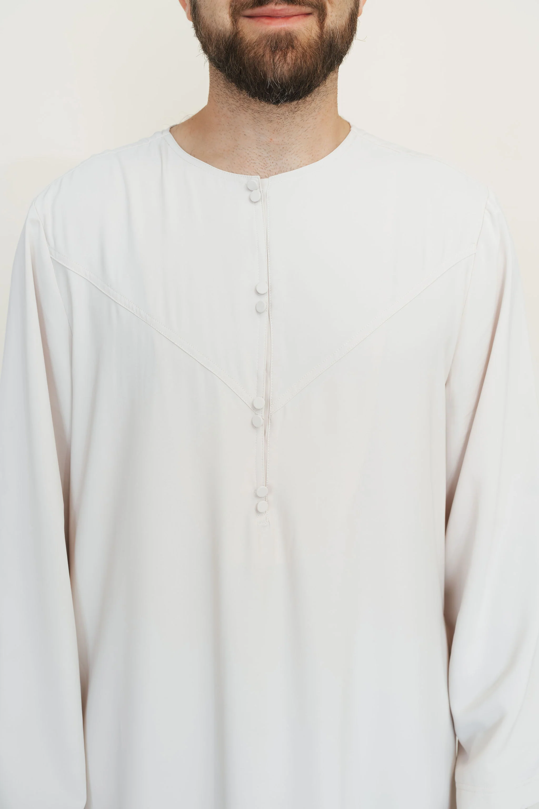 Mens Thobe (Ecru) - Image 4