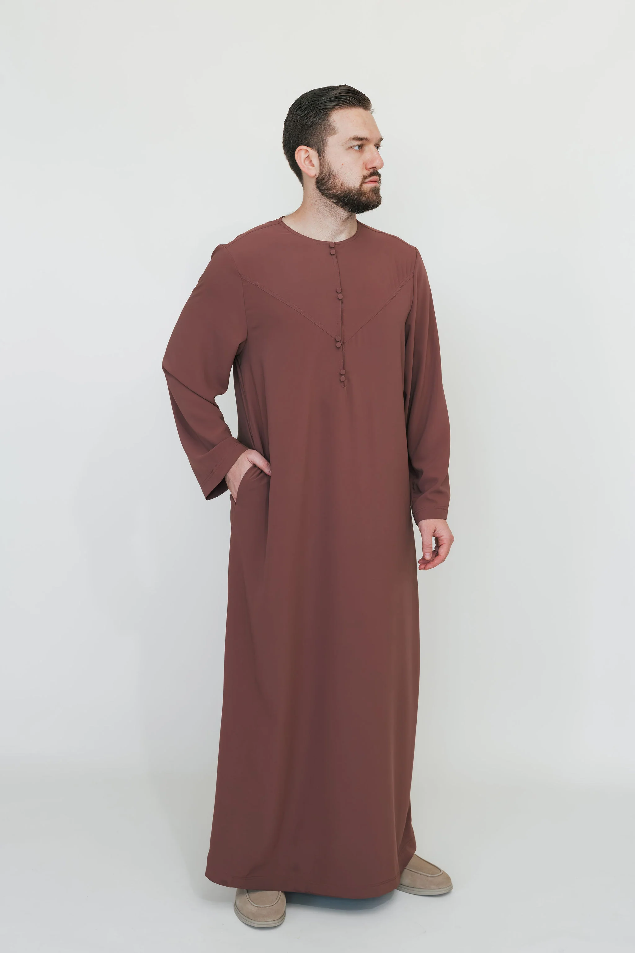 Mens Thobe (Mahogany) - Image 5