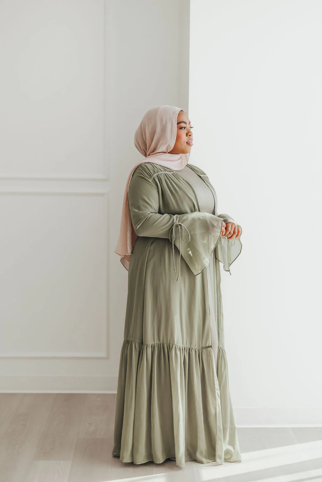 Sofia Abaya Set (Light Olive) - Image 10