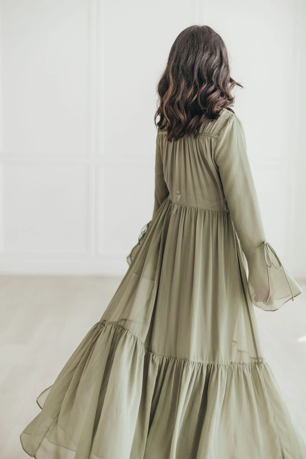 Sofia Abaya Set (Light Olive) - Image 3
