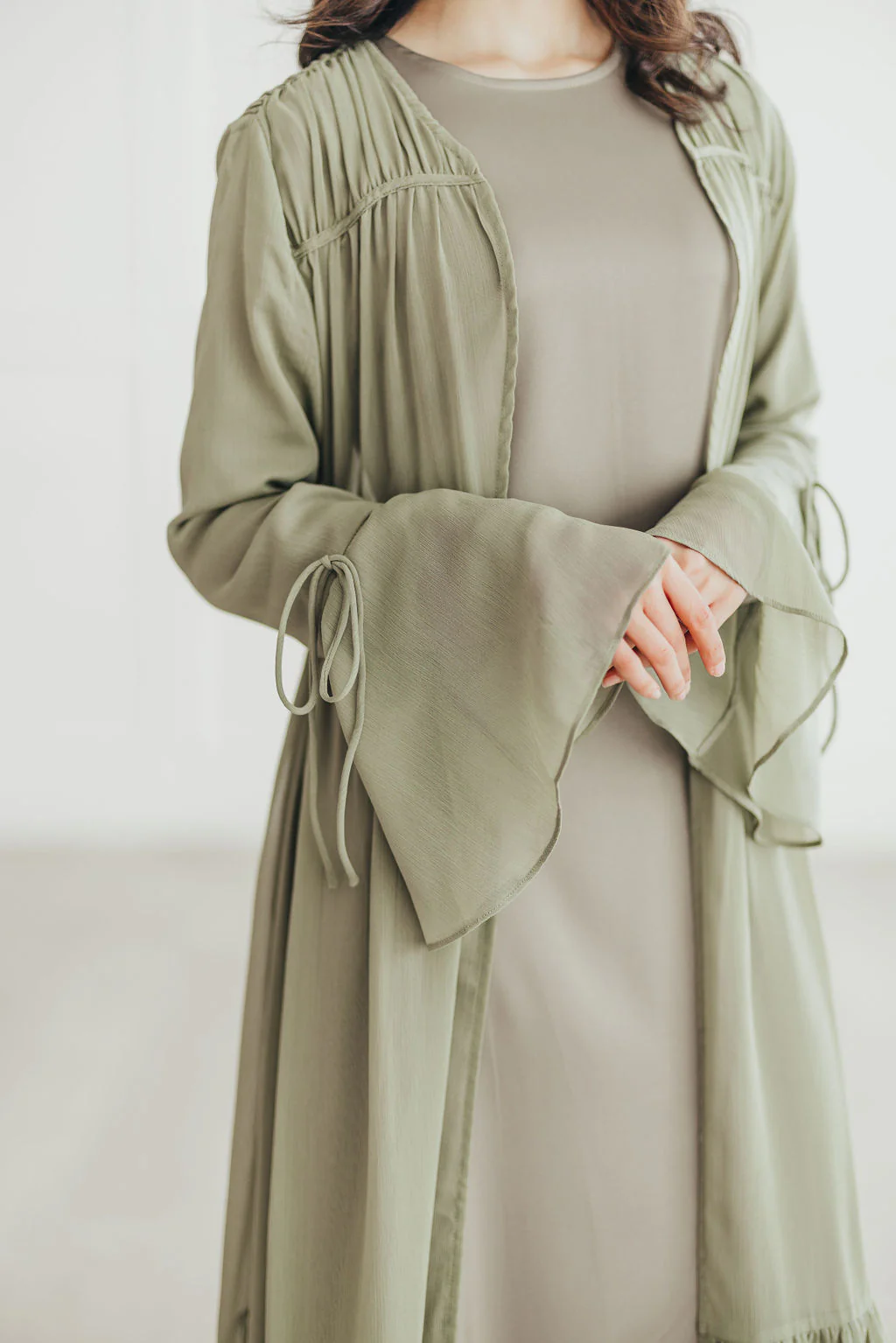 Sofia Abaya Set (Light Olive) - Image 4