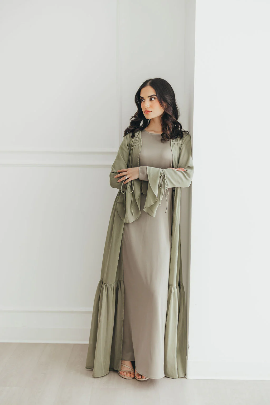 Sofia Abaya Set (Light Olive) - Image 5