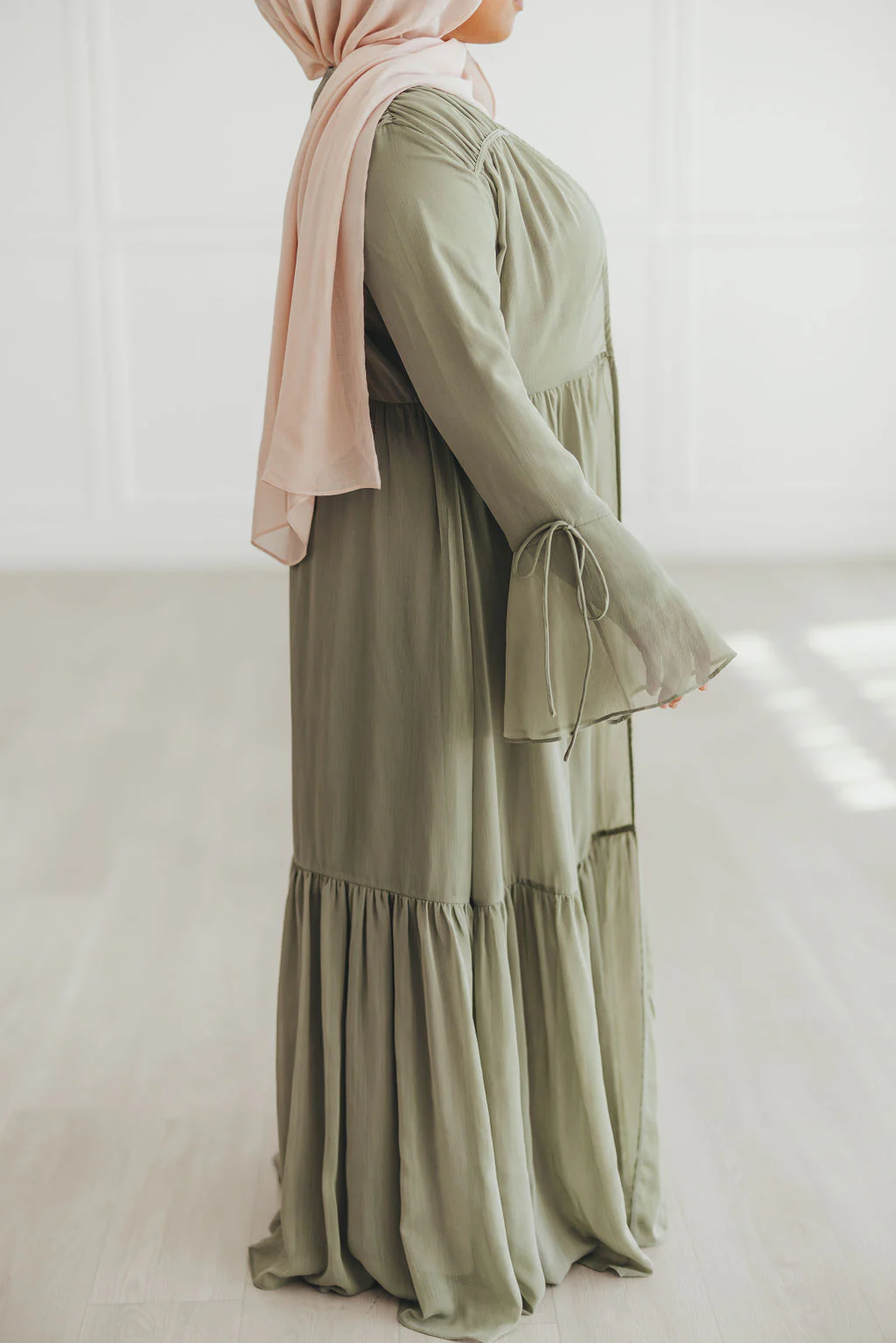 Sofia Abaya Set (Light Olive) - Image 9